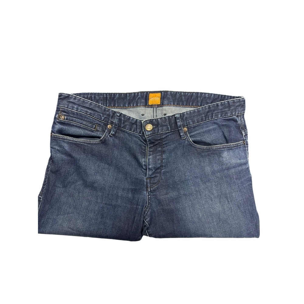 BOSS Orange Men's Dark Wash Straight Leg Denim Jeans Size 36x30 - Picture 2 of 8